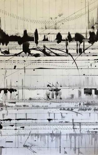 Ink and dry cold water on paper. 102 x 62.5cm